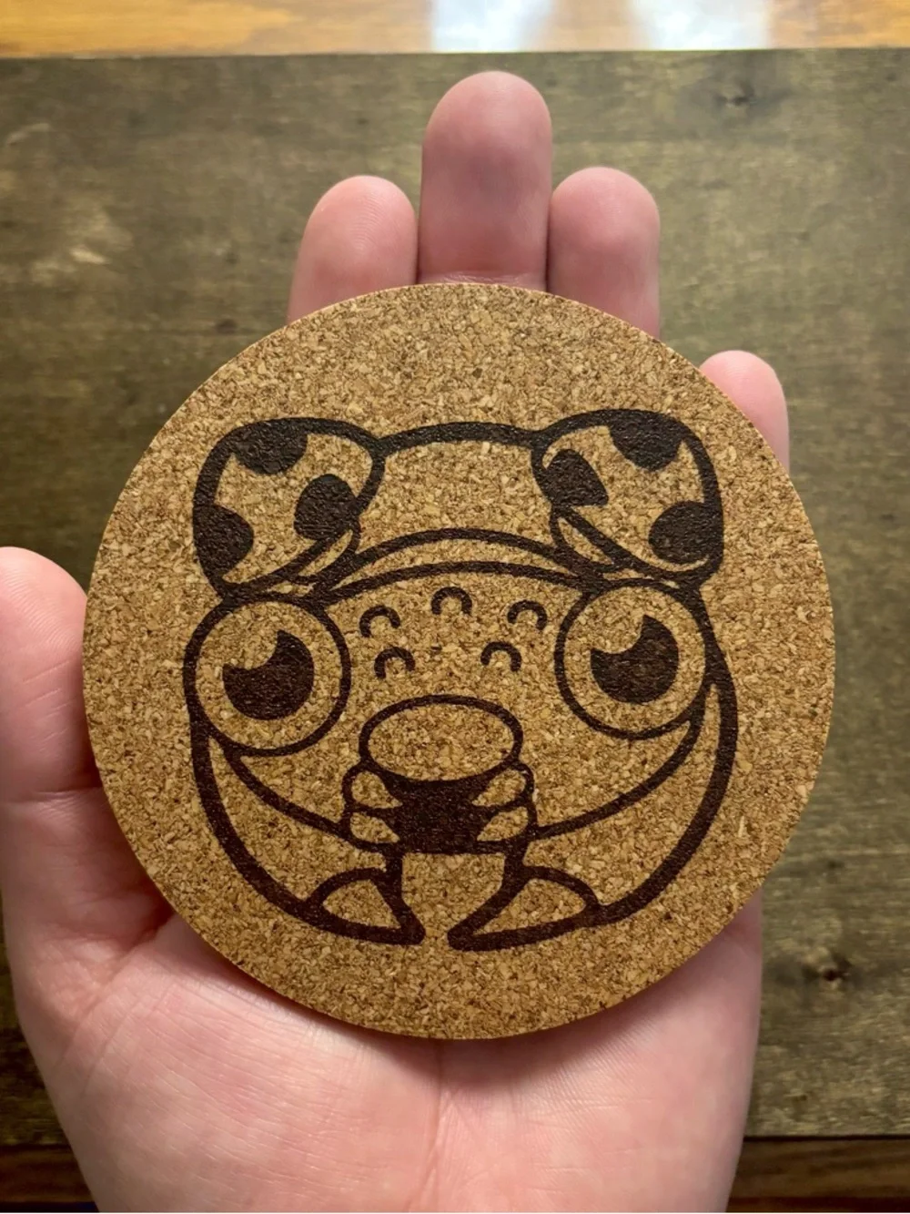 Pokemon Paras Face Laser Engraved Cork Coaster